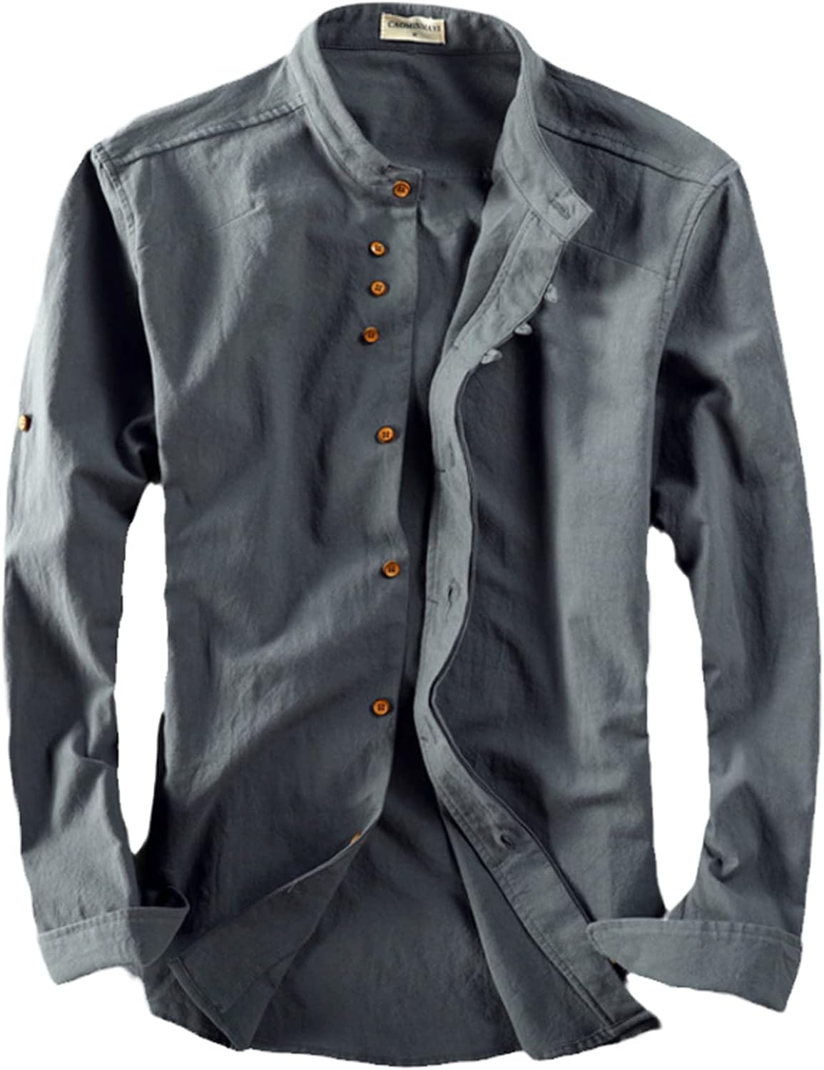 Camisa de lino con cuello mao