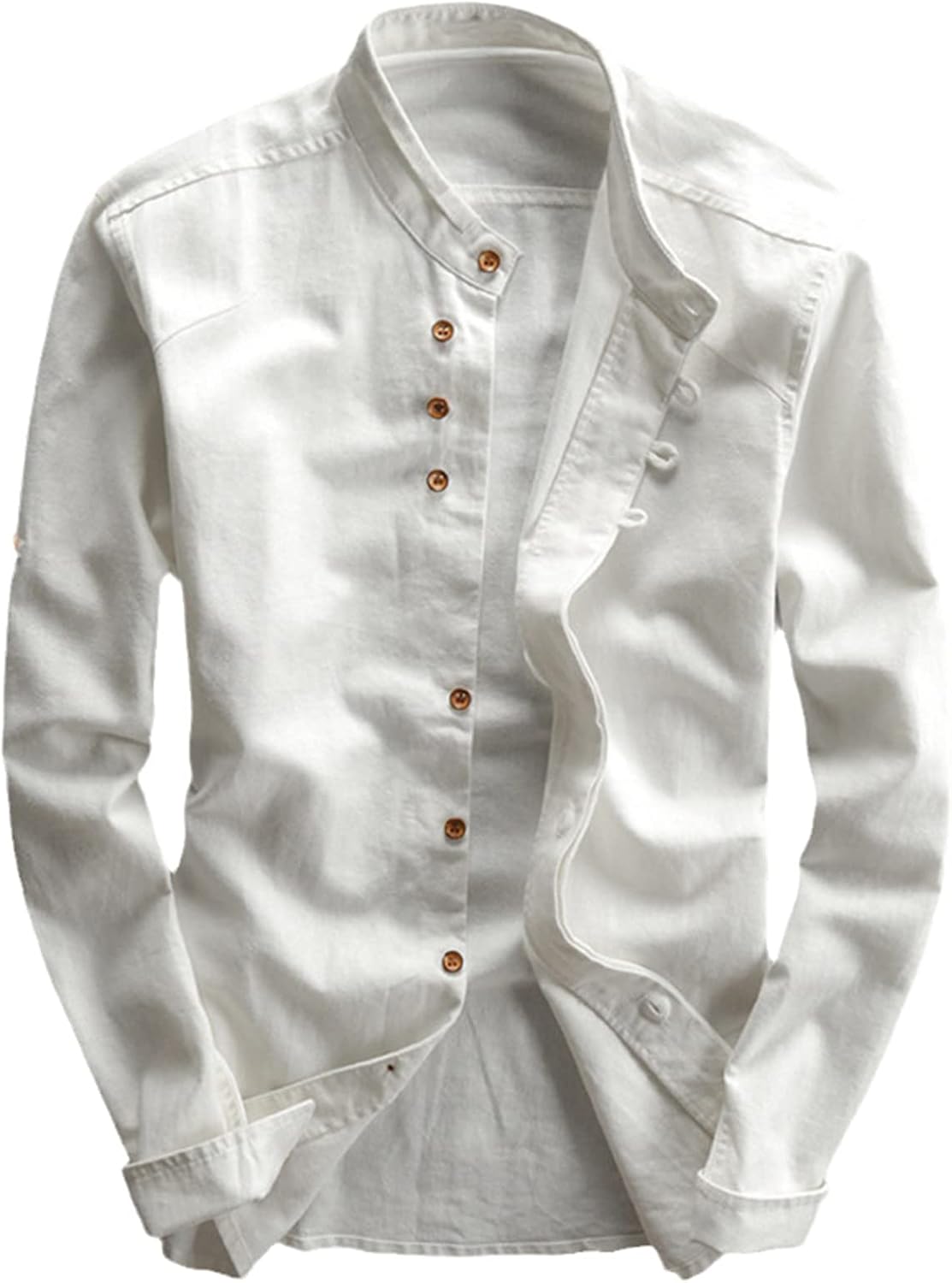 Camisa de lino con cuello mao