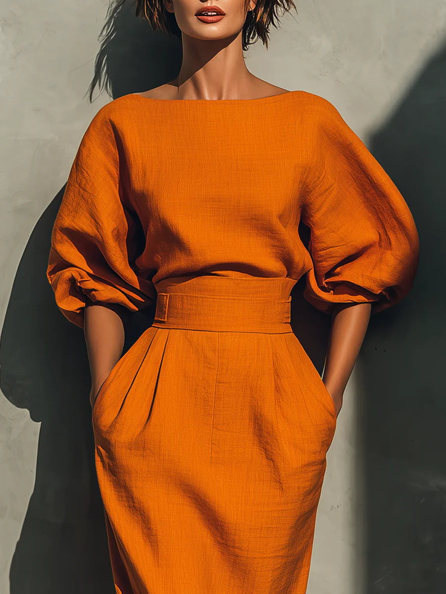 GAIA™ | Vestido Midi Terracota