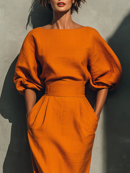 GAIA™ | Vestido Midi Terracota