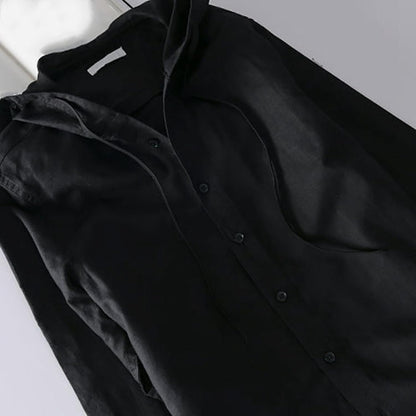 Sobrecamisa de lino con capucha