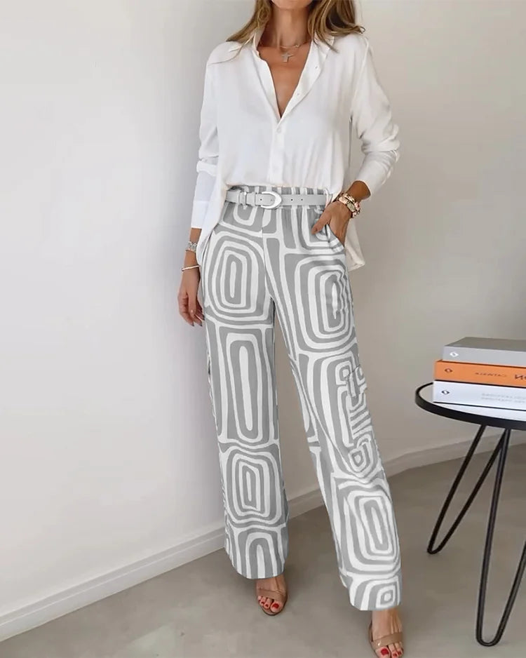 Paola - Conjunto de camisa y pantalón