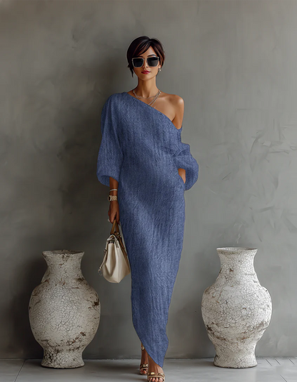 ARIADNA™ | Vestido Asimétrico Marfil