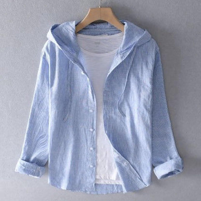 Sobrecamisa de lino con capucha