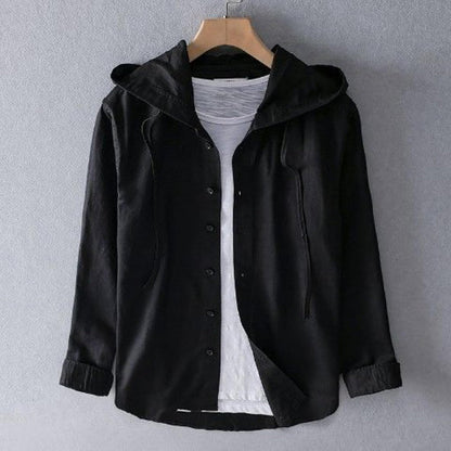 Sobrecamisa de lino con capucha