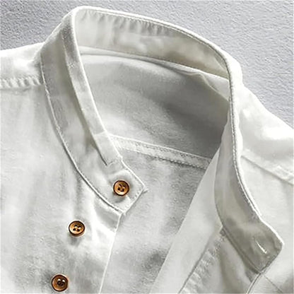 Camisa de lino con cuello mao