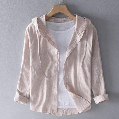Sobrecamisa de lino con capucha