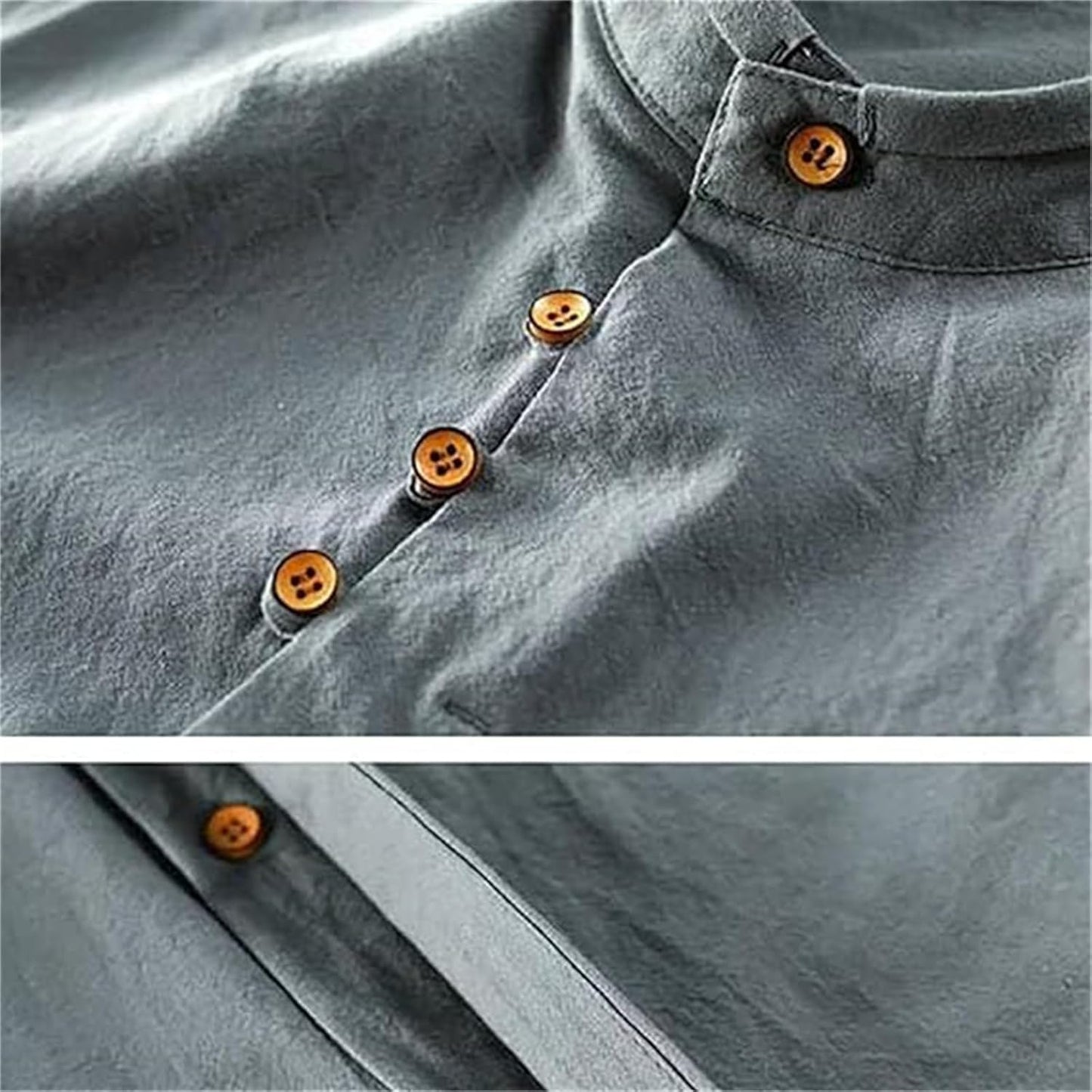Camisa de lino con cuello mao