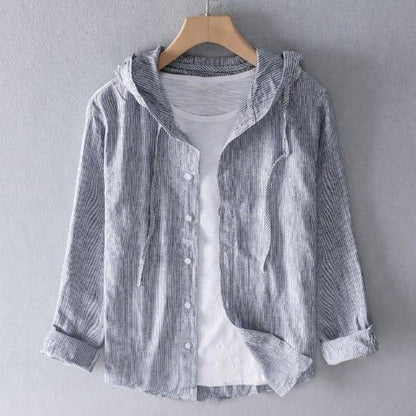 Sobrecamisa de lino con capucha