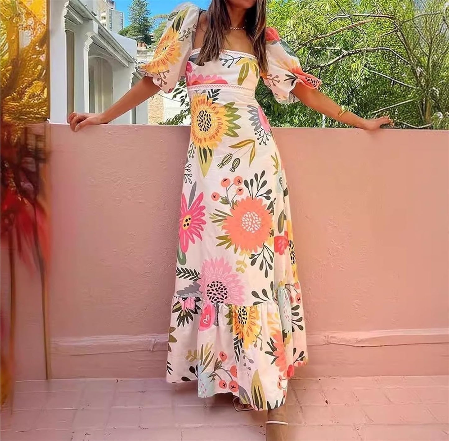 Fiore - Vestido largo estampado
