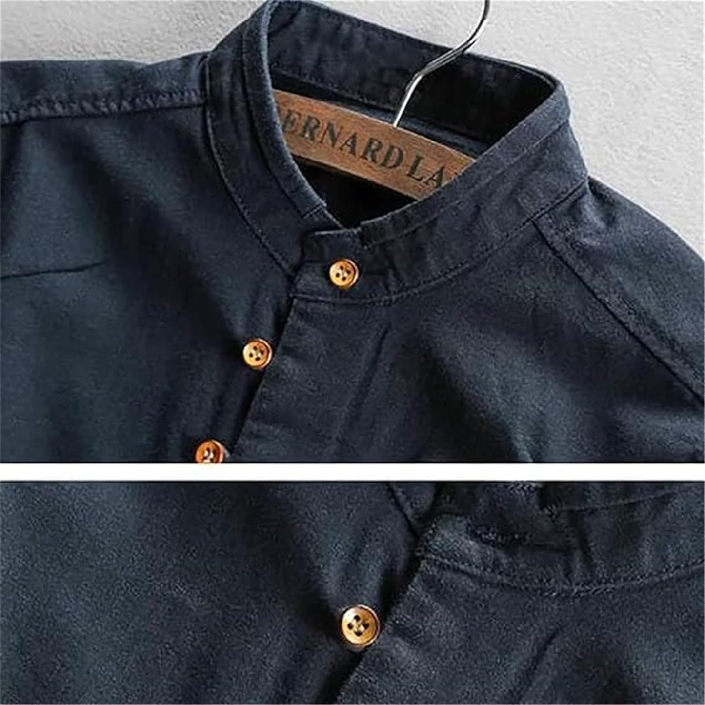 Camisa de lino con cuello mao