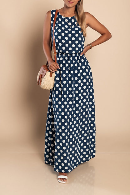 Lina - Vestido largo con lunares