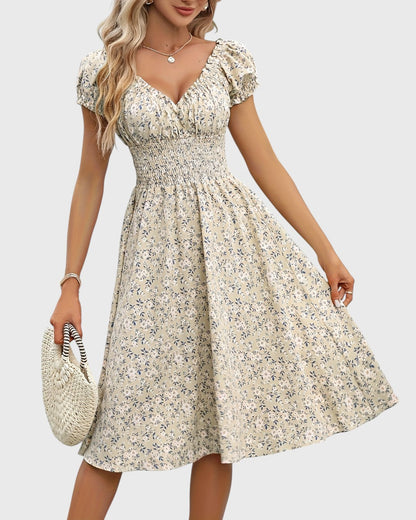 Angelique™ | Midi Jurk met Bloemenprint