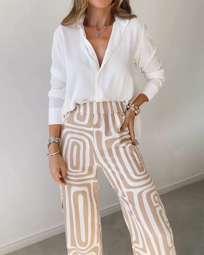 Paola - Conjunto de camisa y pantalón