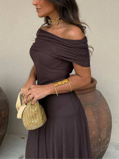 Toledo™ | Vestido largo de malla con un solo hombro