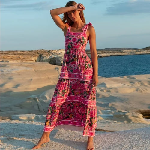 Conjunto de traje de baño de dos piezas con estampado floral y pajarita
