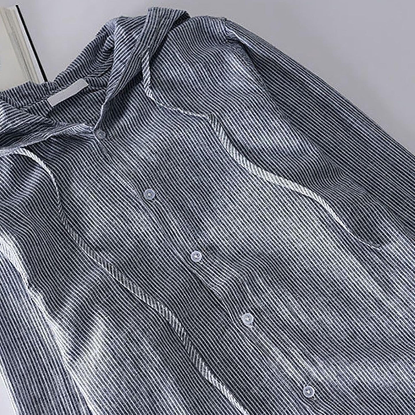 Sobrecamisa de lino con capucha
