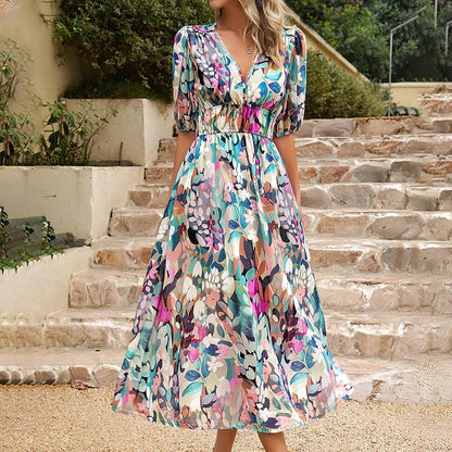 Tefa - Vestido midi estampado