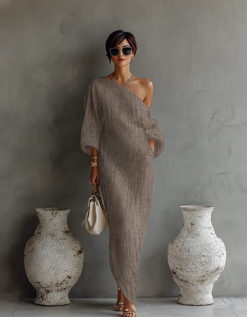 ARIADNA™ | Vestido Asimétrico Marfil