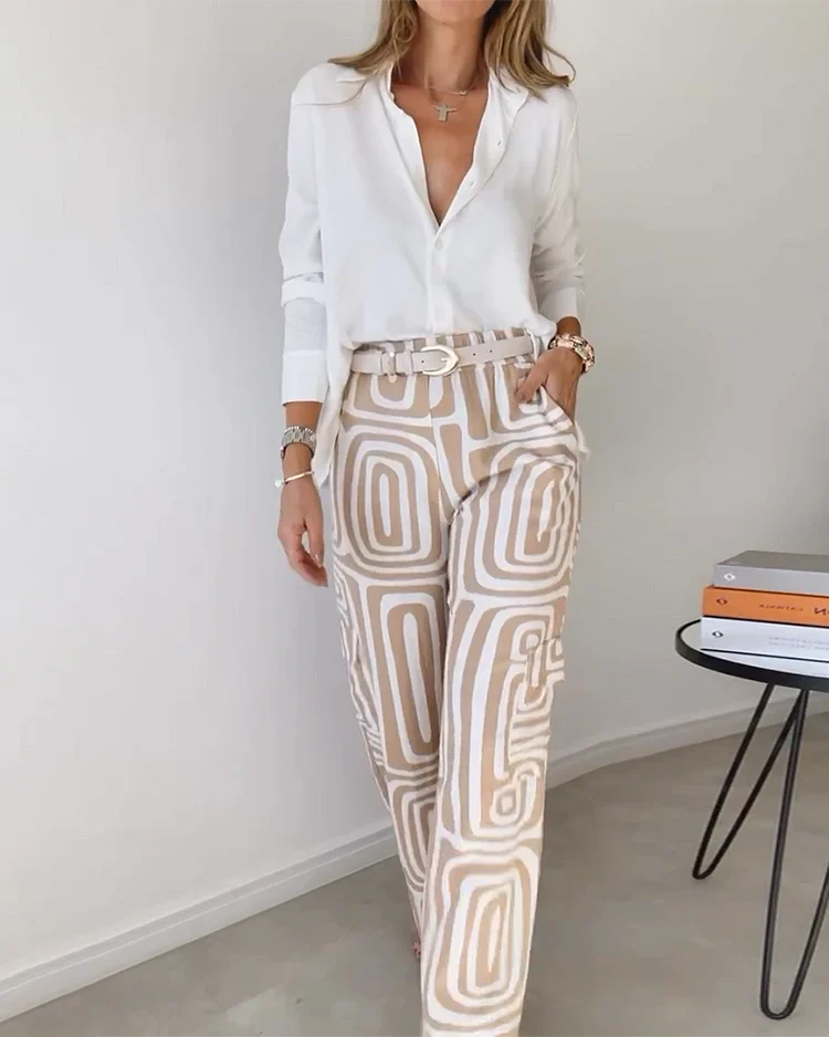 Paola - Conjunto de camisa y pantalón