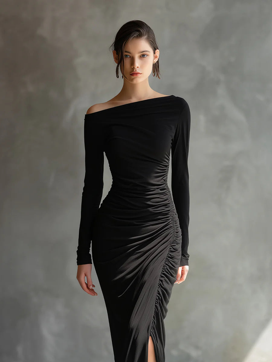 ALYSSA™ | Vestido Largo Asimétrico Esculpido