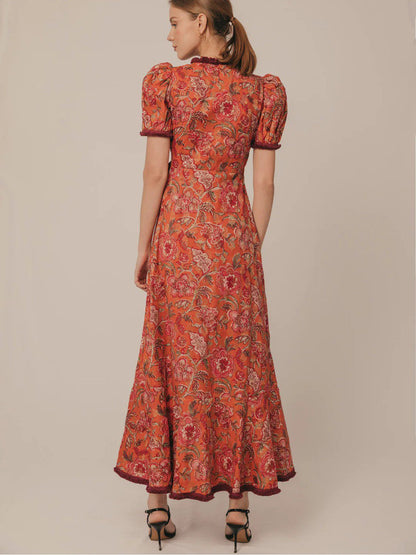 Rosa - Vestido largo estampado