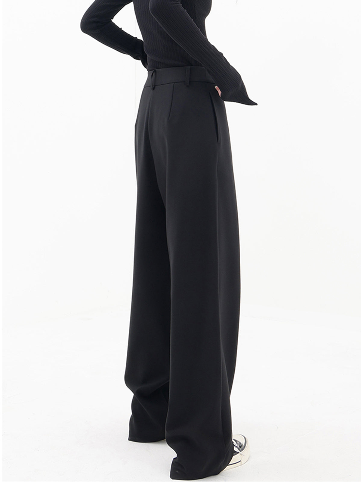 Pantalones de Vestir con Botones y Capas Asimétricas