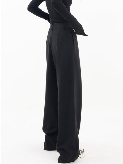 Pantalones de Vestir con Botones y Capas Asimétricas