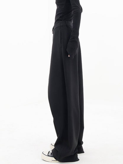 Pantalones de Vestir con Botones y Capas Asimétricas