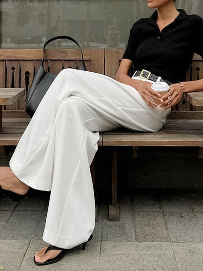 Pantalones Anchos Lisos