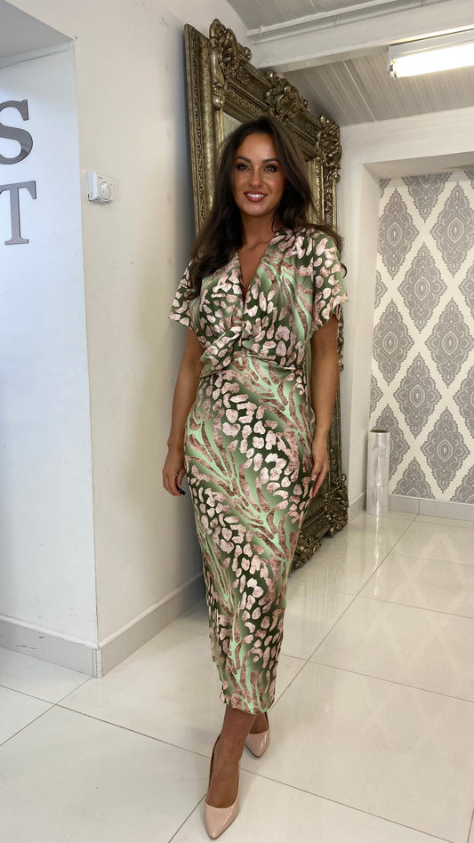 Aira - Vestido de satén estampado