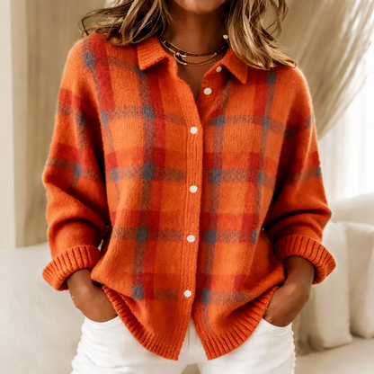 ANNA | CÁRDIGAN DE PUNTO A CUADROS ELEGANTE Y CÓMODO