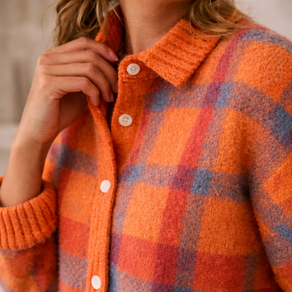 ANNA | CÁRDIGAN DE PUNTO A CUADROS ELEGANTE Y CÓMODO