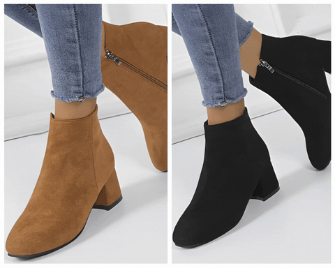 LUXE - BOTAS DE CAÑA BAJA CON TACÓN