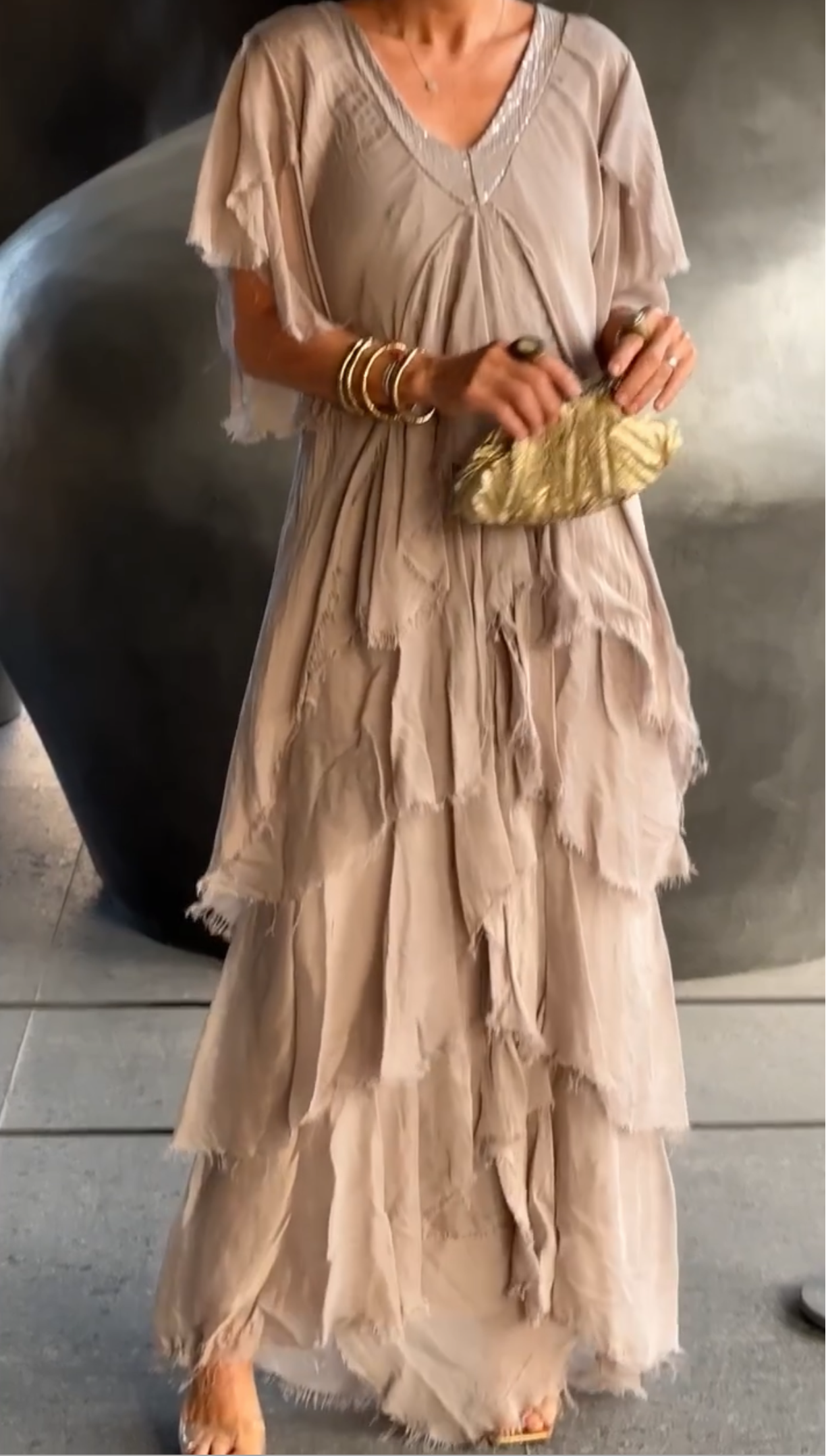 Lara - Vestido largo en cascada