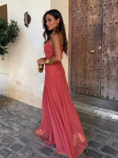 Toledo™ | Vestido largo de malla con un solo hombro
