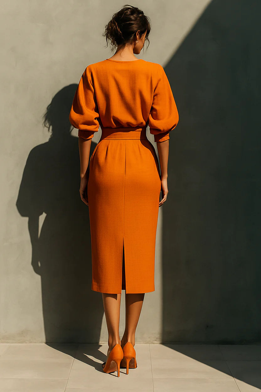 GAIA™ | Vestido Midi Terracota
