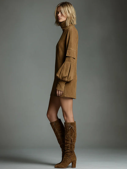 RENATA™ | Vestido Mini Efecto Ante
