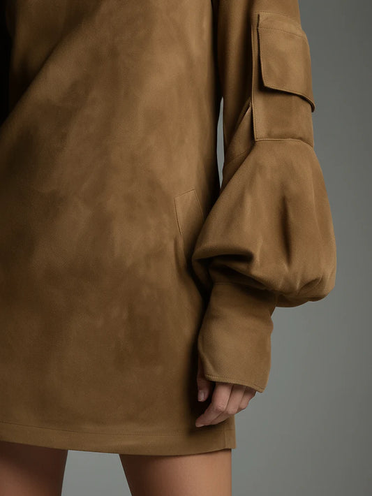 RENATA™ | Vestido Mini Efecto Ante