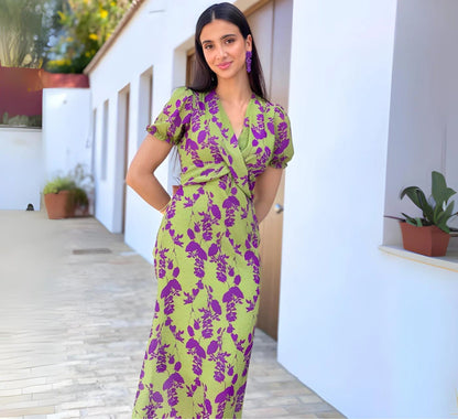 Elisa - Vestido estampado de manga corta