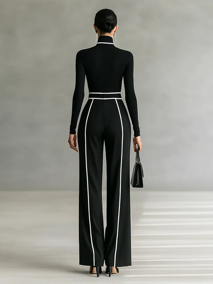 LARA™ | Conjunto Elegante de Dos Piezas con Cinturón Contrastado