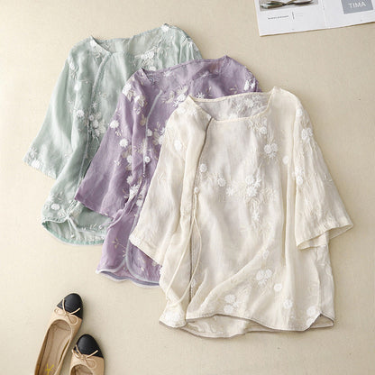 Vélemor | Bluse mit feiner Stickerei