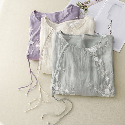 Vélemor | Bluse mit feiner Stickerei