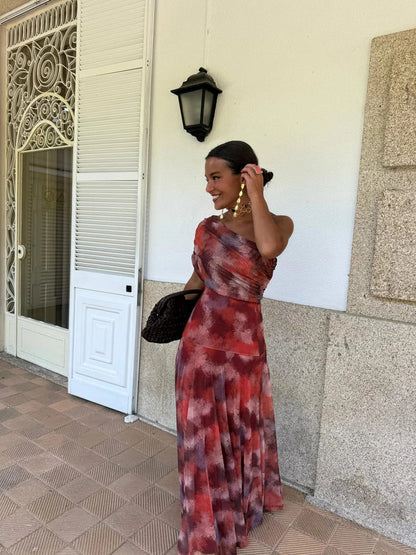 Toledo™ | Vestido largo de malla con un solo hombro