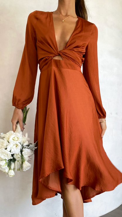 Agata - Midi vestido de satén
