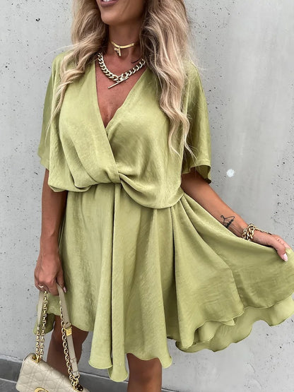 Lina™ - Vestido Boho Beige con Escote en V