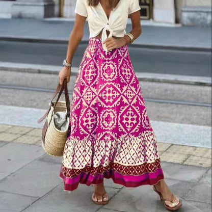 Falda maxi estampada