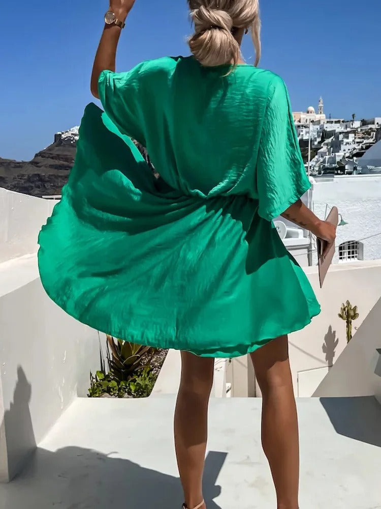 Lina™ - Vestido Boho Beige con Escote en V