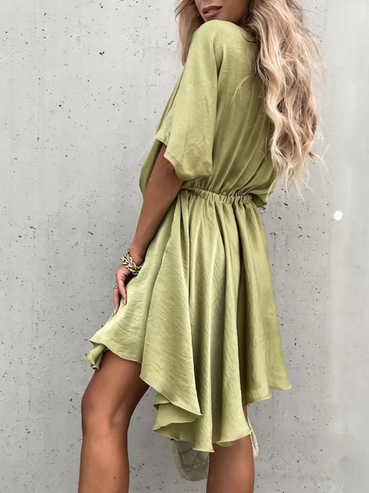 Lina™ - Vestido Boho Beige con Escote en V