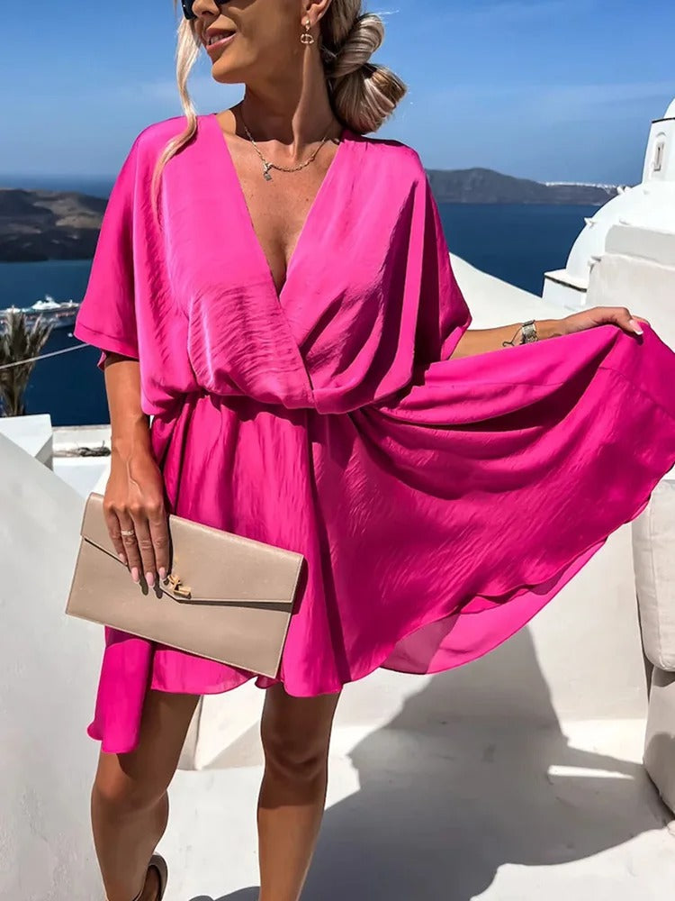 Lina™ - Vestido Boho Beige con Escote en V